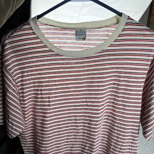 VTG Penney's Towncraft T Shirt Mens XL Red White Blue Striped Paper Thin USA 60s
